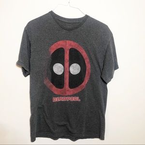 MARVEL DEADPOOL Gray graphic Tee T-shirt LARGE